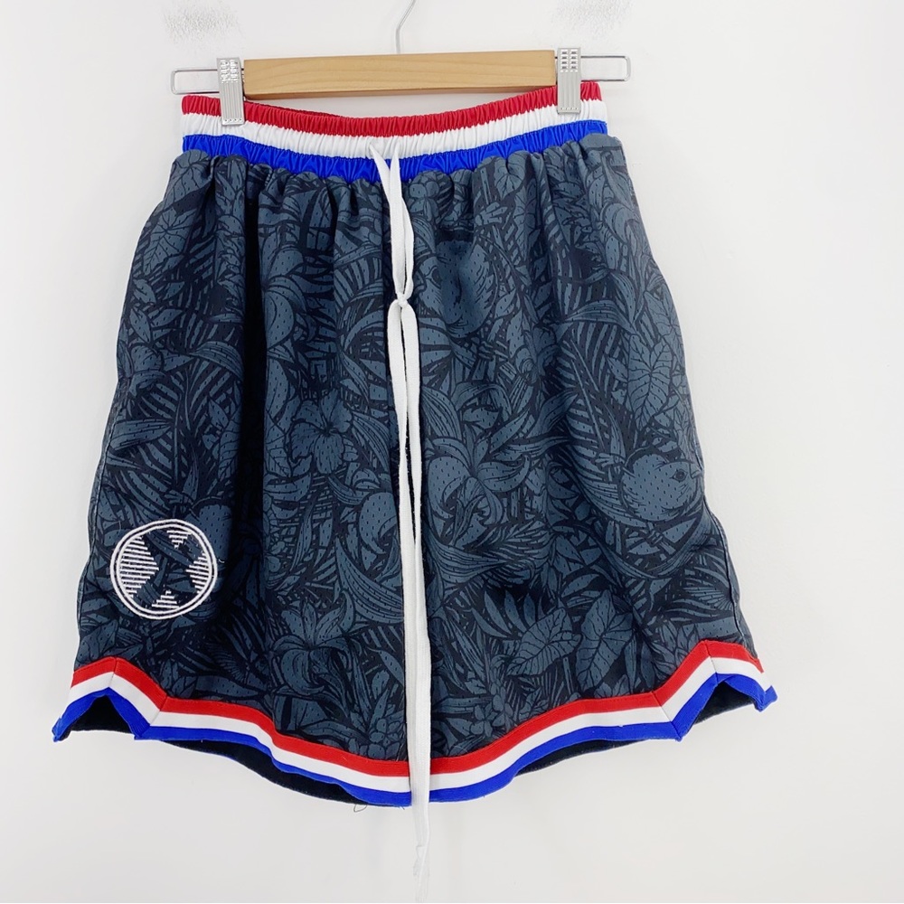 Project X Black Gray Ohana Tropical Basketball Hoop Shorts Mens Size Small S